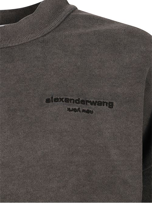 Felpa corta con logo ALEXANDER WANG | 1CC3251081011